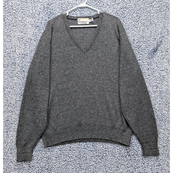London Fog Other - VTG London Fog Knit Sweater Mens LT V Neck Grandpa Pullover USA Made 90s Gray
